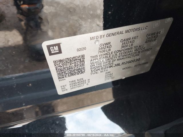 1GKS2HKJ8LR260030 GMC Yukon Xl 4wd Denali