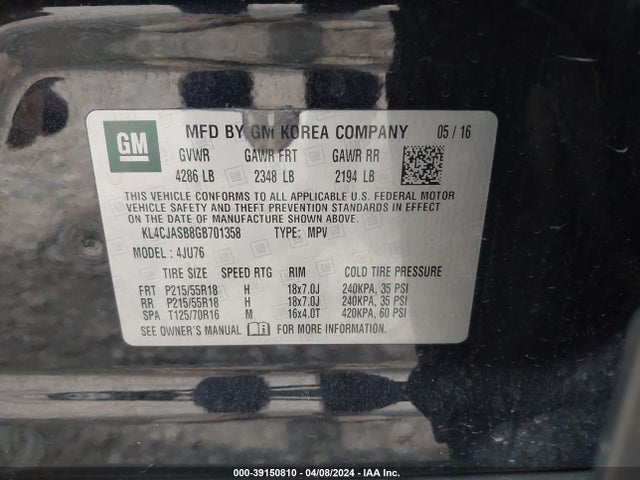 Buick Encore 2016 KL4CJASB8GB701358 Image 9