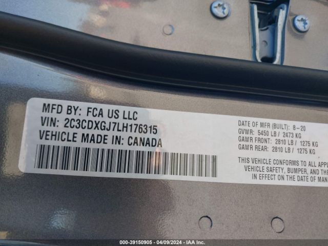 2C3CDXGJ7LH176315 Dodge Charger Scat Pack Rwd
