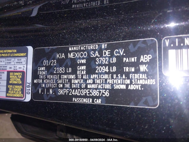 KIA Forte Lxs 2023 3KPF24AD3PE586756 Image 9