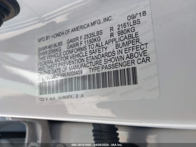 19UUB2F64KA005459 Acura Tlx Tech   A-spec Pkgs