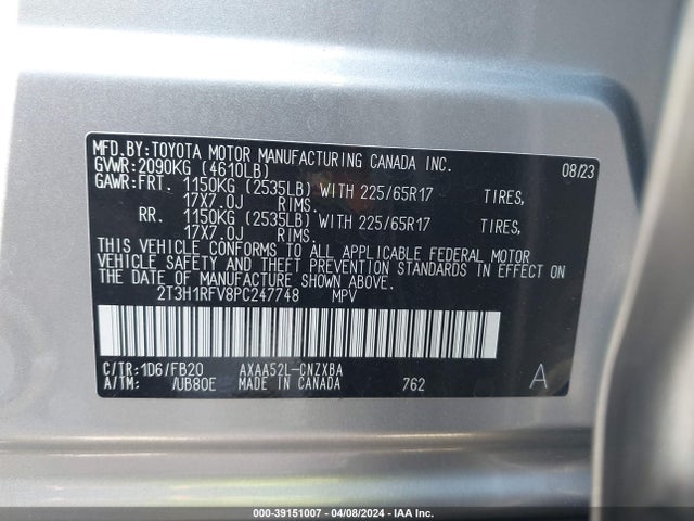 Toyota RAV4 LE 2023 2T3H1RFV8PC247748 Image 9