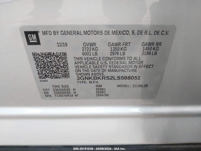 Chevrolet Blazer Awd Rs 2020 3GNKBKRS2LS598051 Image 9