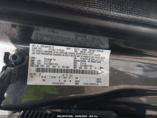 Ford FOCUS SE 2015 1FADP3F25FL271270 Image 9