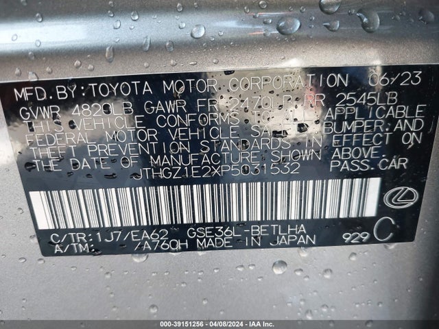 JTHGZ1E2XP5031532 Lexus Is 350 F Sport