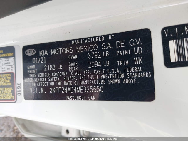 KIA Forte Lxs 2021 3KPF24AD4ME325650 Image 9