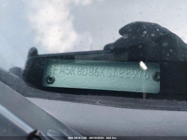 Ford EXPLORER XLT 2019 1FM5K8D86KGA22976 Image 9