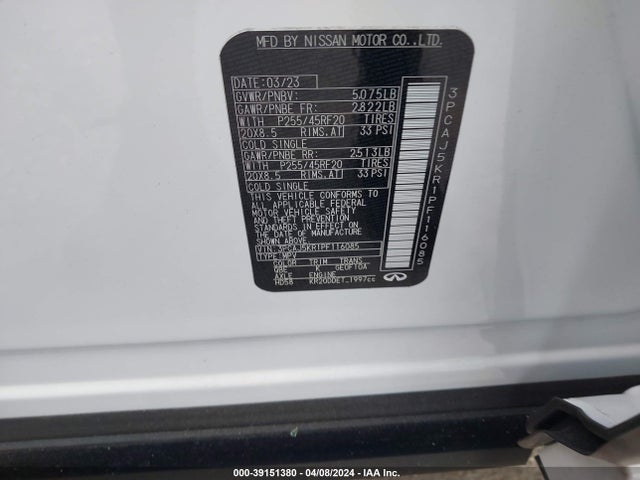 3PCAJ5KR1PF116085 Infiniti Qx55 Essential Awd