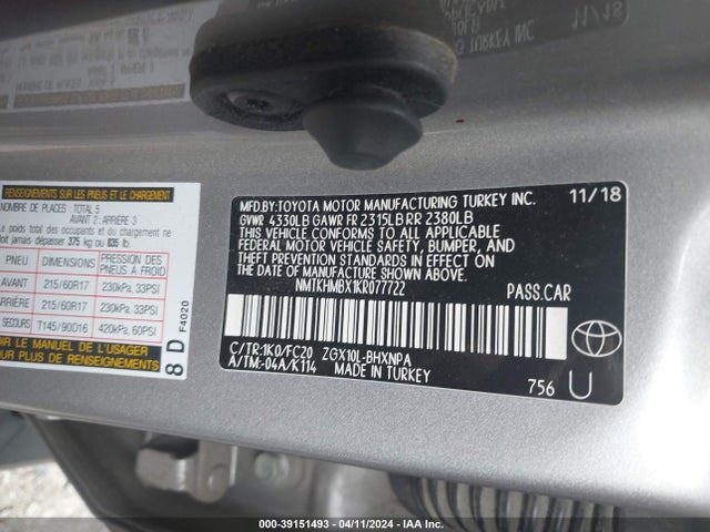 Toyota C-HR LE 2019 NMTKHMBX1KR077722 Image 9