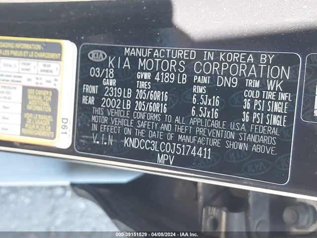 KIA NIRO EX 2018 KNDCC3LC0J5174411 Image 9