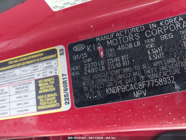 KIA Sportage Lx 2015 KNDPBCAC8F7758932 Image 9
