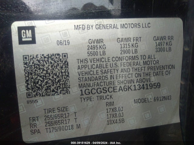 Chevrolet Colorado Lt 2019 1GCGSCEA6K1341959 Image 8