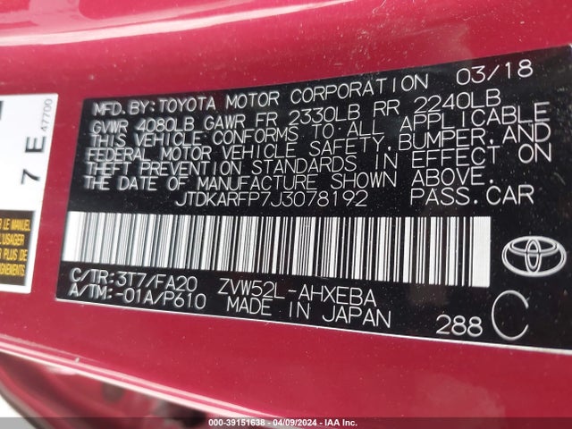 Toyota Prius Prime Plus 2018 JTDKARFP7J3078192 Image 9
