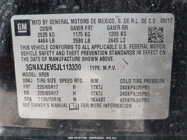 Chevrolet EQUINOX LT 2018 3GNAXJEV6JL113330 Image 9
