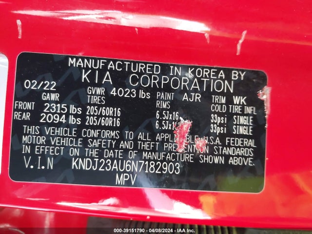 KIA SOUL LX 2022 KNDJ23AU6N7182903 Image 9
