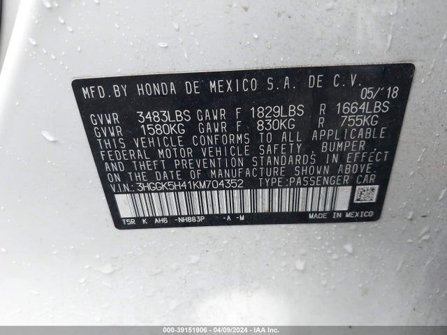 Honda FIT LX 2019 3HGGK5H41KM704352 Image 9
