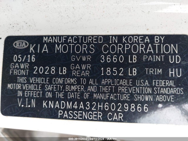 KIA RIO LX 2017 KNADM4A32H6029866 Image 9