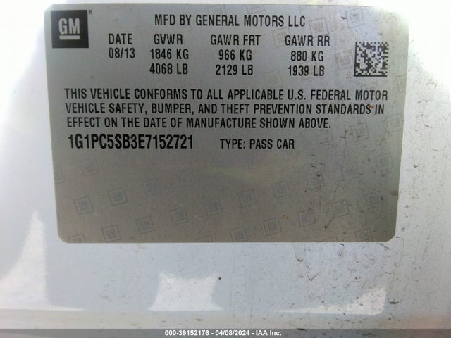 Chevrolet Cruze 1lt Auto 2014 1G1PC5SB3E7152721 Image 9