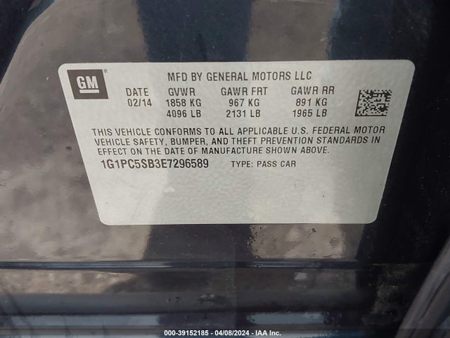 Chevrolet Cruze 1lt Auto 2014 1G1PC5SB3E7296589 Image 9