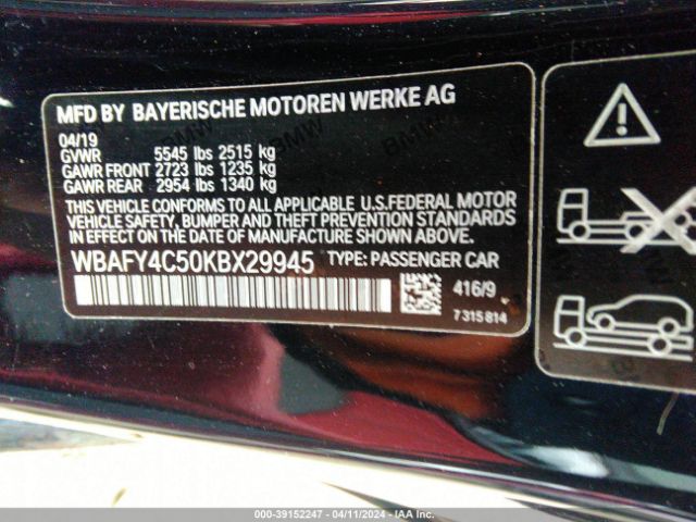 WBAFY4C50KBX29945 BMW M850i Xdrive