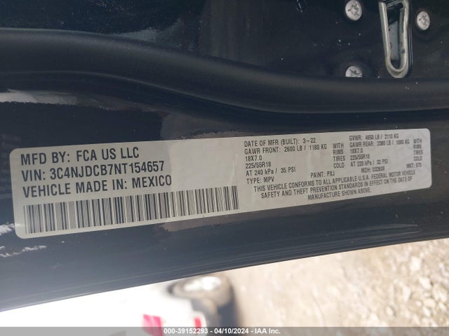 Jeep Compass Limited 4x4 2022 3C4NJDCB7NT154657 Image 9