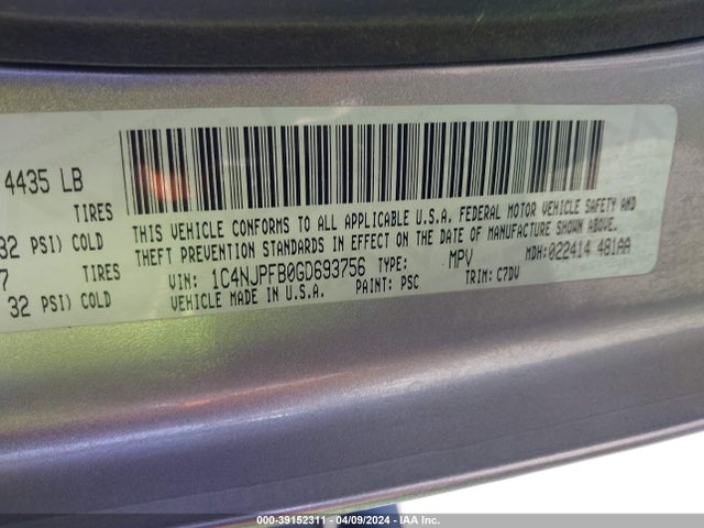 Jeep Patriot Latitude 2016 1C4NJPFB0GD693756 Image 9