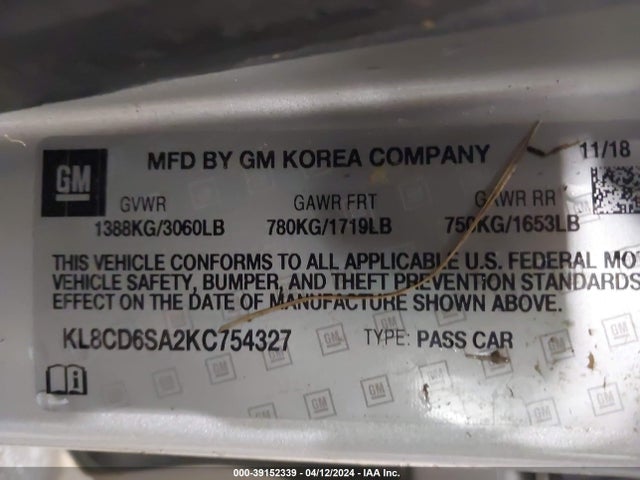 Chevrolet Spark 1lt Cvt 2019 KL8CD6SA2KC754327 Image 9