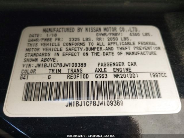 JN1BJ1CP8JW109389 Nissan Rogue Sport Sv