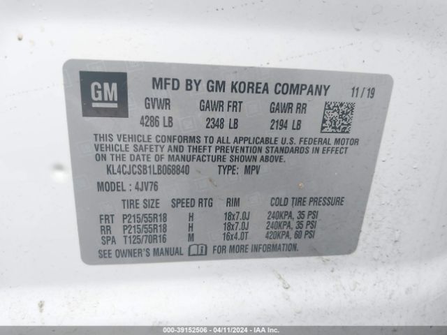 2020 BUICK ENCORE KL4CJCSB1LB068840 Photo 8