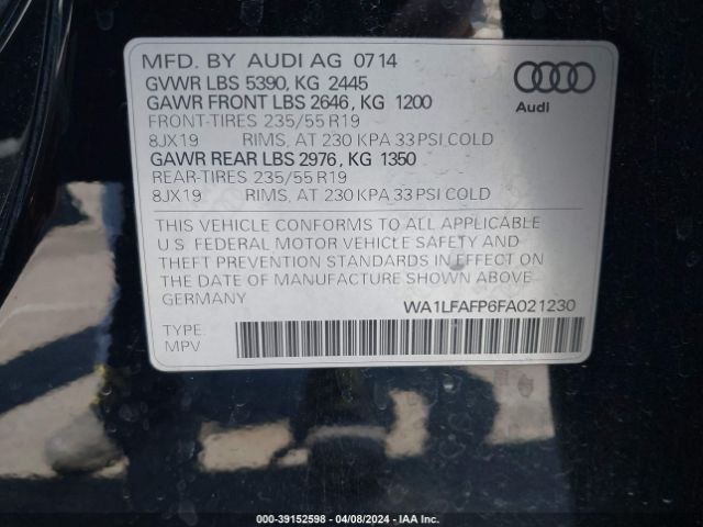 WA1LFAFP6FA021230 Audi Q5 2.0t Premium