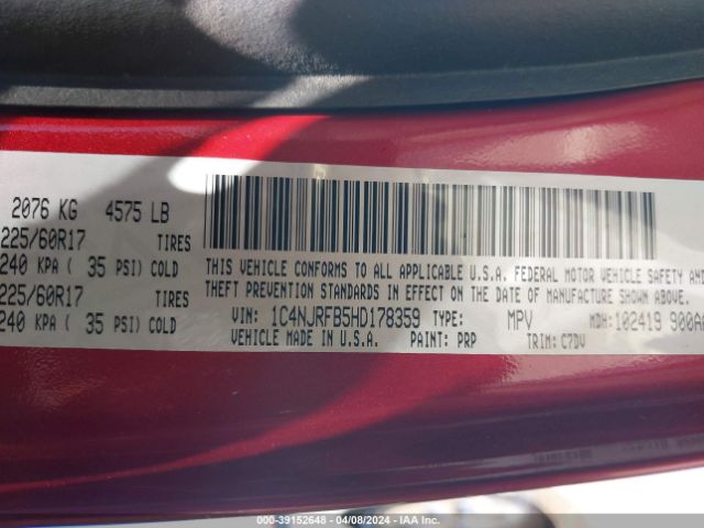 1C4NJRFB5HD178359 Jeep Patriot Latitude 4x4