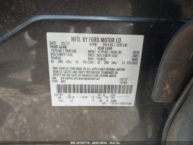 Ford Edge Titanium 2017 2FMPK3K95HBB98747 Image 9