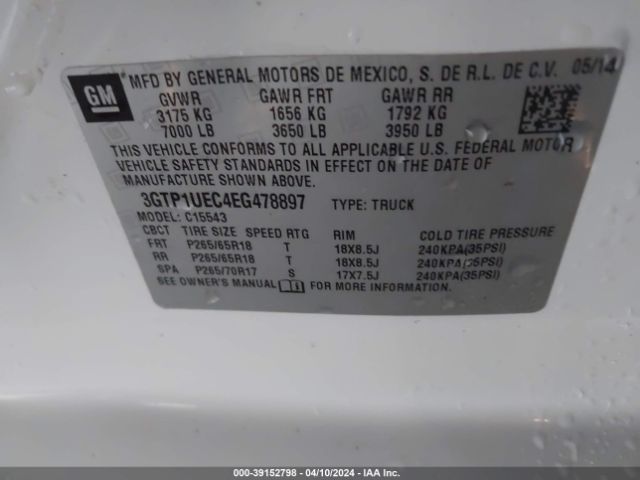 3GTP1UEC4EG478897 GMC Sierra 1500 Sle