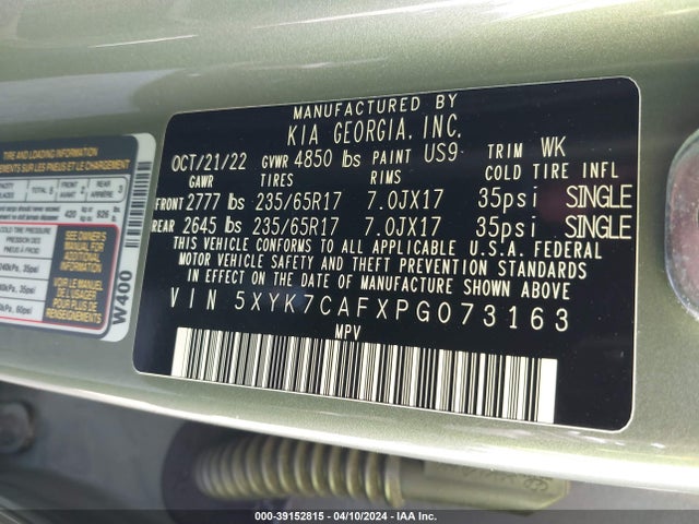 5XYK7CAFXPG073163 KIA Sportage X-pro