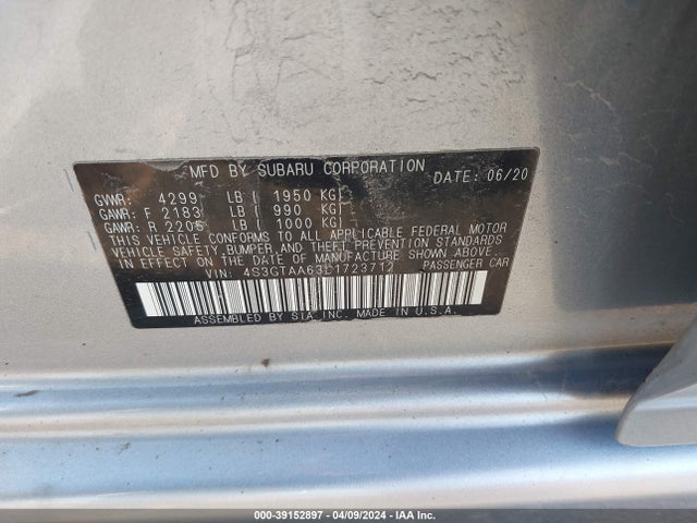Subaru Impreza 5-door 2020 4S3GTAA63L1723712 Image 9