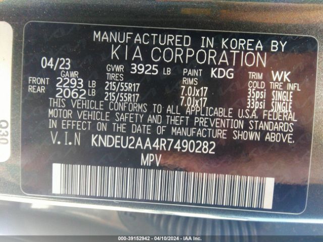 KNDEU2AA4R7490282 KIA SELTOS S