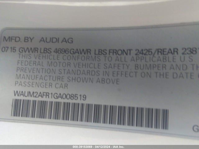 WAUM2AFR1GA008519 Audi A5 2.0t Premium