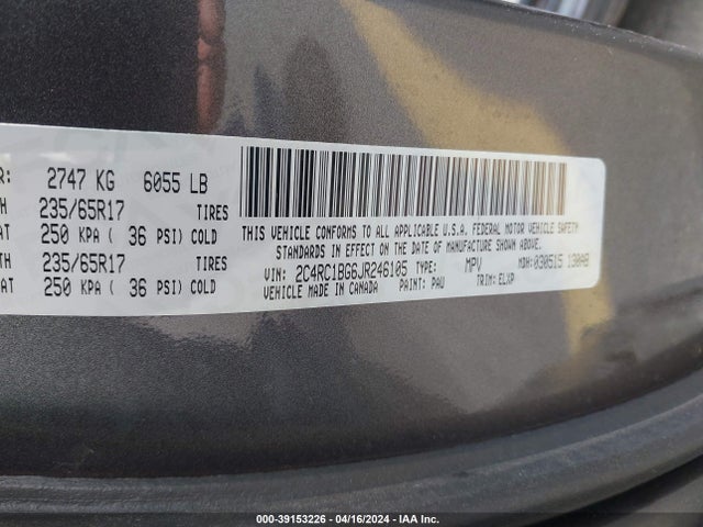 Chrysler Pacifica Touring L 2018 2C4RC1BG6JR246105 Image 9