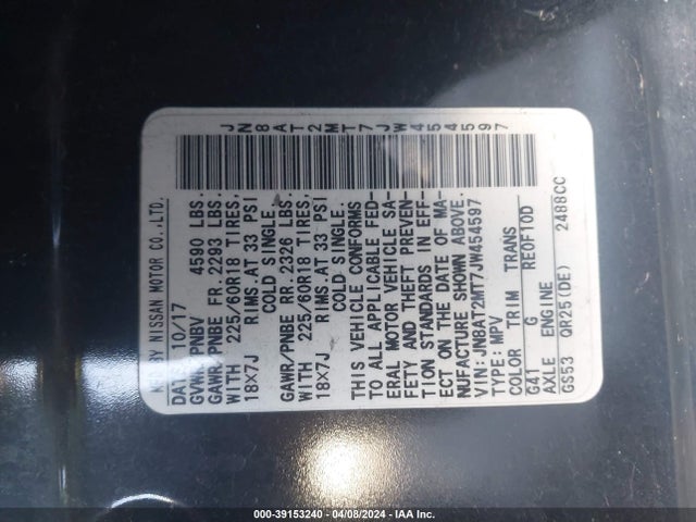 Nissan Rogue Sl 2018 JN8AT2MT7JW454597 Image 9