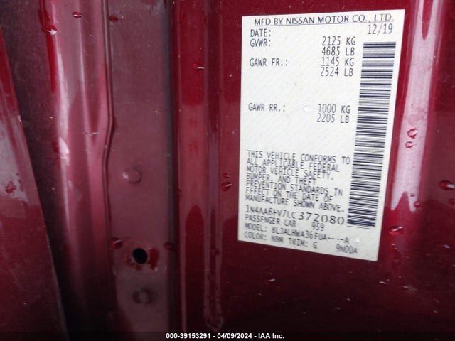 Nissan Maxima Platinum Xtronic Cvt 2020 1N4AA6FV7LC372080 Image 9