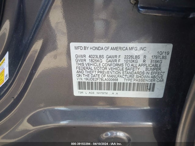 Acura Ilx Premium Package/technology Package 2020 19UDE2F78LA000668 Image 9