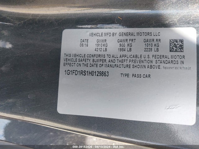 Chevrolet Camaro 2lt 2017 1G1FD1RS1H0129863 Image 9