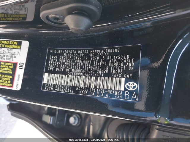 Toyota COROLLA LE 2017 5YFBURHE4HP714474 Image 9