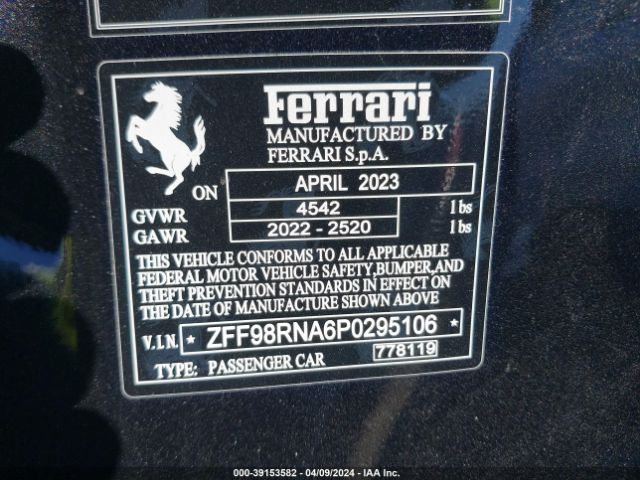 ZFF98RNA6P0295106 Ferrari Roma
