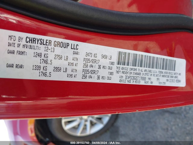 Dodge Journey Sxt 2014 3C4PDCBG2ET178369 Image 9