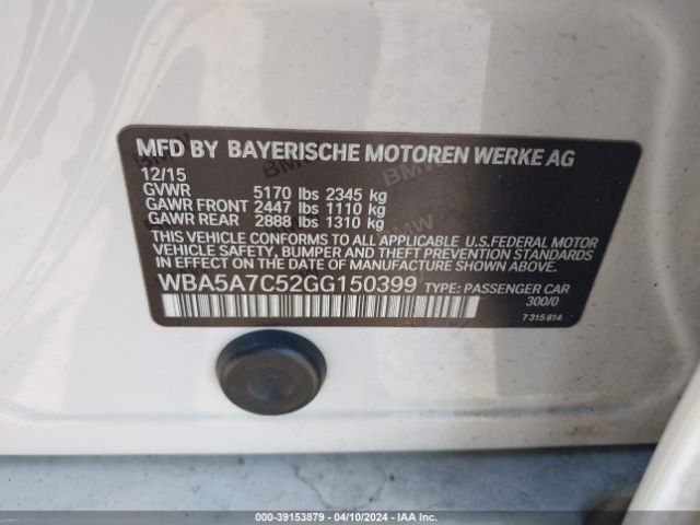 WBA5A7C52GG150399 BMW 528i Xdrive