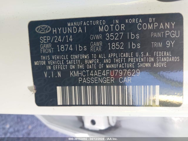 Hyundai ACCENT GLS 2015 KMHCT4AE4FU797629 Image 9