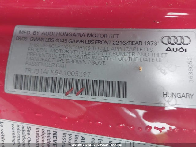 2010 AUDI TTS TRUB1AFK9A1005297 Photo 8