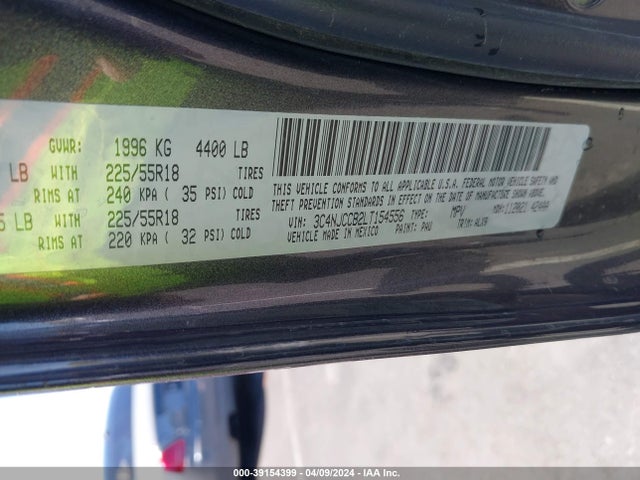 3C4NJCCB2LT154556 Jeep Compass Limited Fwd