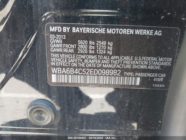 WBA6B4C52ED098982 BMW 650i Gran Coupe Xdrive